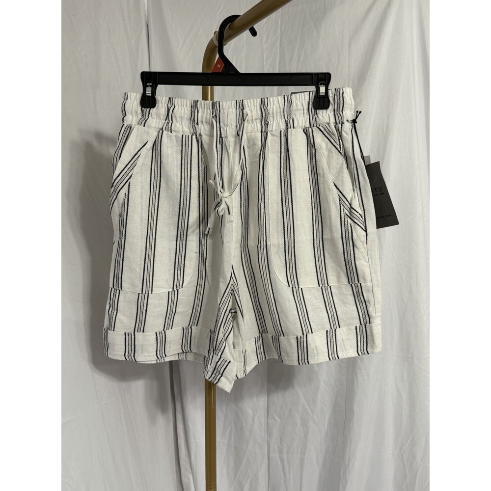 NWT Royalty for me‎ Collection White Linen Blend Shorts with Stripes Size Small
